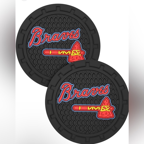 Braves Car Cup Holder Coasters for Baseball Fans,Atlanta Braves Car Coasters for - Picture 2 of 4